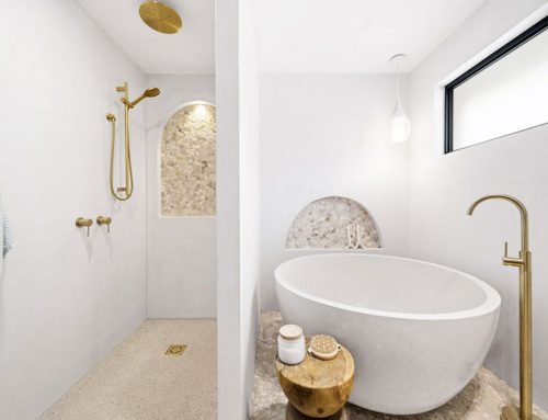 Modern Mediterranean Ensuite with Freestanding Bath