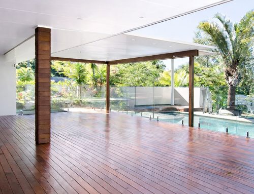 Natural Hardwood Deck with Covered Outdoor Living
